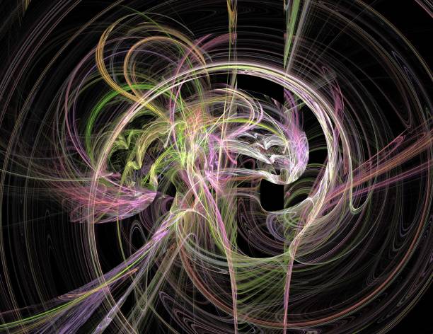 istock image of one Digital Fractal on Black Color 1127367576