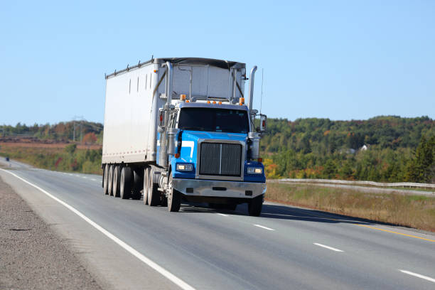istock Semi-truck on a highway 1127368861