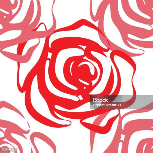 Single Rose Pattern Transparent Seamless Pattern With Roses On Transparent Background Vector ...