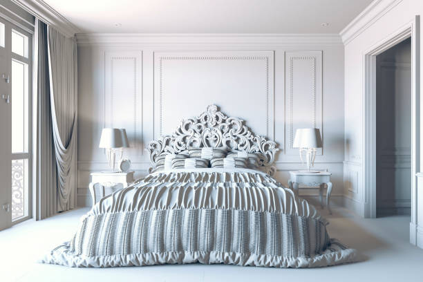 istock 3d render of beautiful bedroom interior render 1127379322