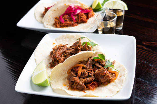 istock Assorted Mexican tacos - Tinga beef, al pastor, cochinita pibil (mexican pulled pork) 1127380724