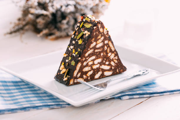 istock Tasty Mosaic Chocolate and Biscuit Cake 1127381188