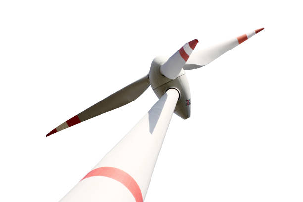 istock Wind turbine aerial view isolated on white background 1127382219