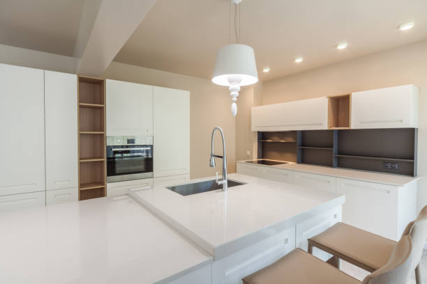 istock New modern white kitchen. New luxury home. Interior photography 1127384921