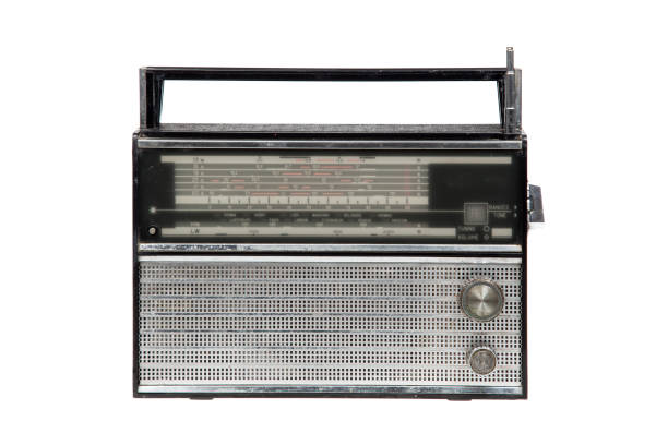 istock Old radio isolated on white background 1127385765