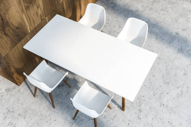 istock Top view of white dining table 1127386137