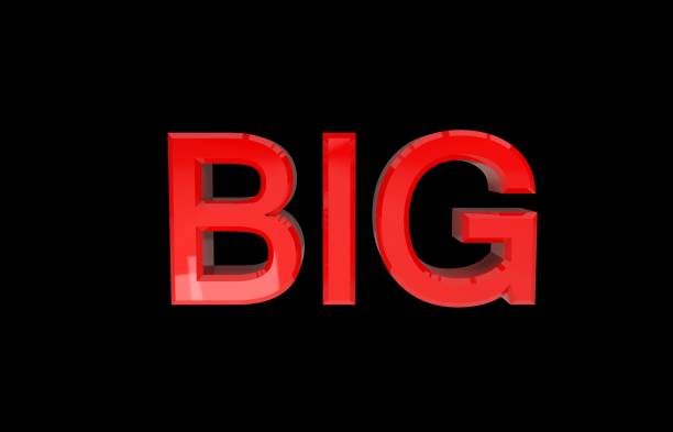 istock 3D illustration of big red word on black background 3d rendering. front view 1127386229