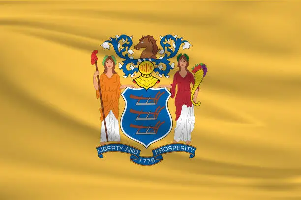 Vector illustration of New Jersey State Flag