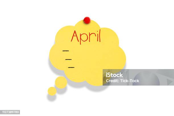April 4th Sticky Note Sticky Note Pinned On White Background April Stock Photo - Download ...
