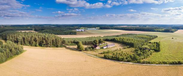 istock Aerial landscape with house in nature. 1127393478