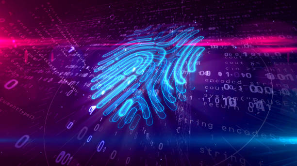 istock Cyber protection by fingerprint on digital background 1127397672