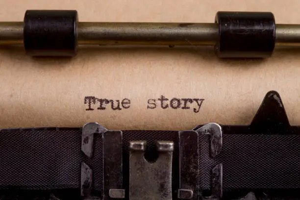 True story - typed words on a Vintage Typewriter