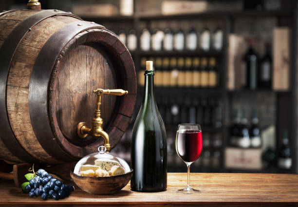 istock Still-life with wine, cheeses and fruits. 1127402531