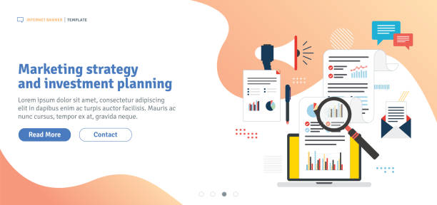 marketing-strategie und investitionsplanung - efficiency finance computer icon symbol stock-grafiken, -clipart, -cartoons und -symbole