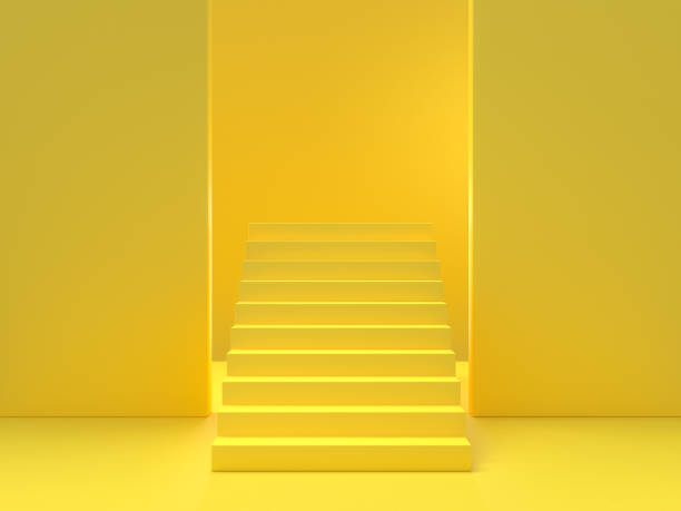 istock Minimal idea concept. Yellow stairs 1127427530