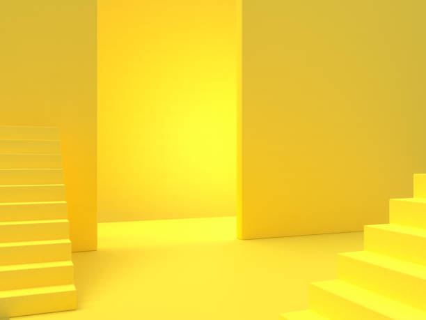 istock Minimal idea concept. Yellow stairs 1127427545