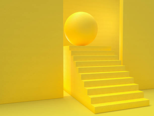 istock Minimal idea concept. Yellow stairs 1127427567