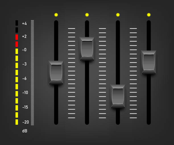 illustrations, cliparts, dessins animés et icônes de contrôleur de mixage sonore. mixeur de son vecteur - security equipment audio