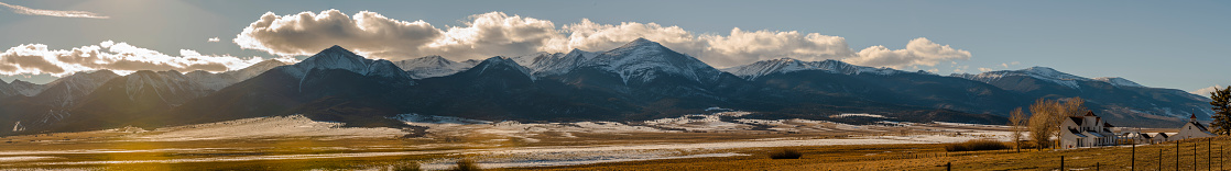 The panoramic view of the mountains in Colorado