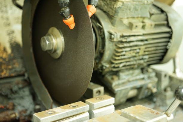 istock Old steel cutting machine in the industry 1127435017