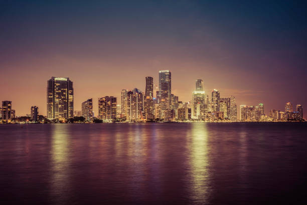istock Miami city downtown at night in South Florida 1127437280