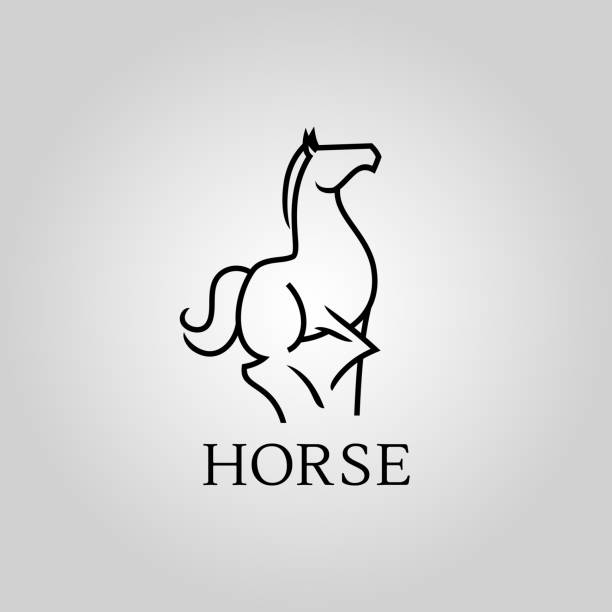 ilustrações, clipart, desenhos animados e ícones de silhueta de contorno do cavalo - cortar ícone vector - steeplechasing