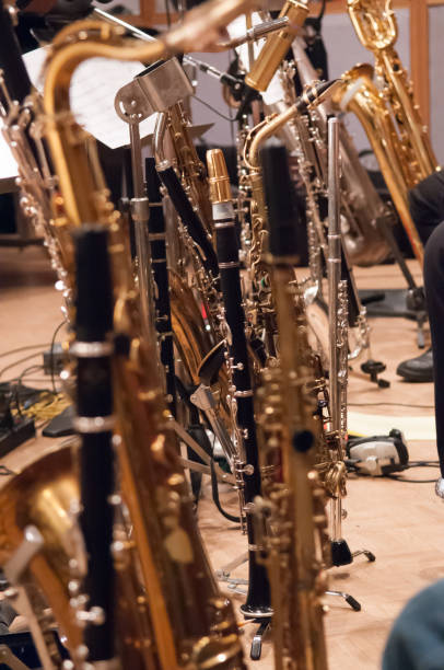 istock Large Collection of Woodwind Instruments at Recording Session 1127454872