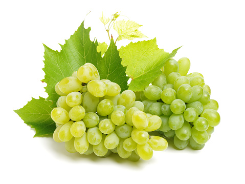White grapes  isolated on white background