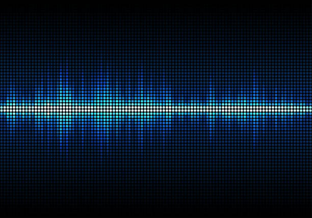 фон вектора звуковых волн. синий цифровой эквалайзер - brightly lit audio stock illustrations