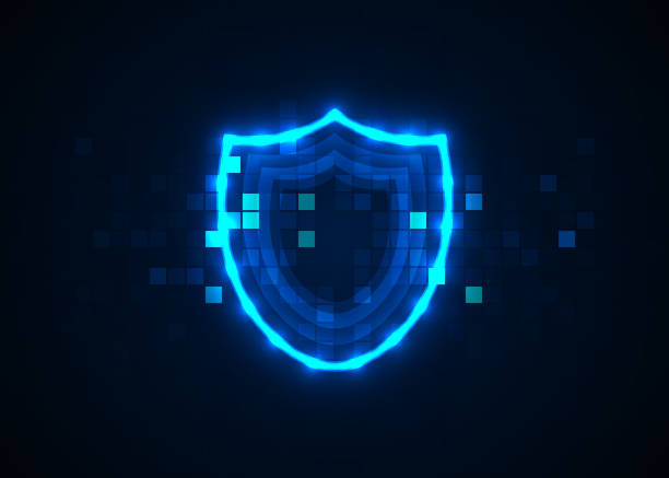 абстрактный технологический фон, концепция кибербезопасности интернет-технологий - encryption security network server network security stock illustrations