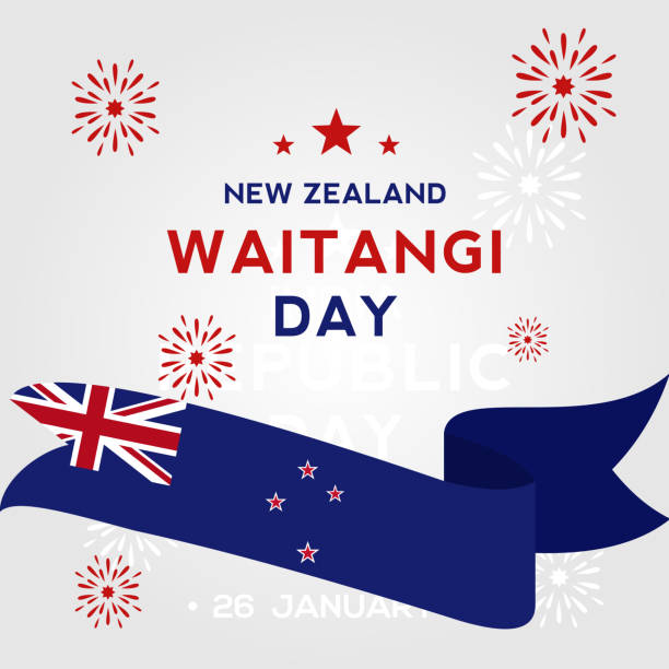 illustrazioni stock, clip art, cartoni animati e icone di tendenza di design vettoriale del giorno dell'indipendenza della nuova zelanda - waitangi day