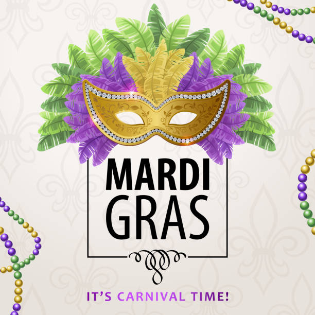 fasching karnevalsmaske & feder - mardi gras flash stock-grafiken, -clipart, -cartoons und -symbole