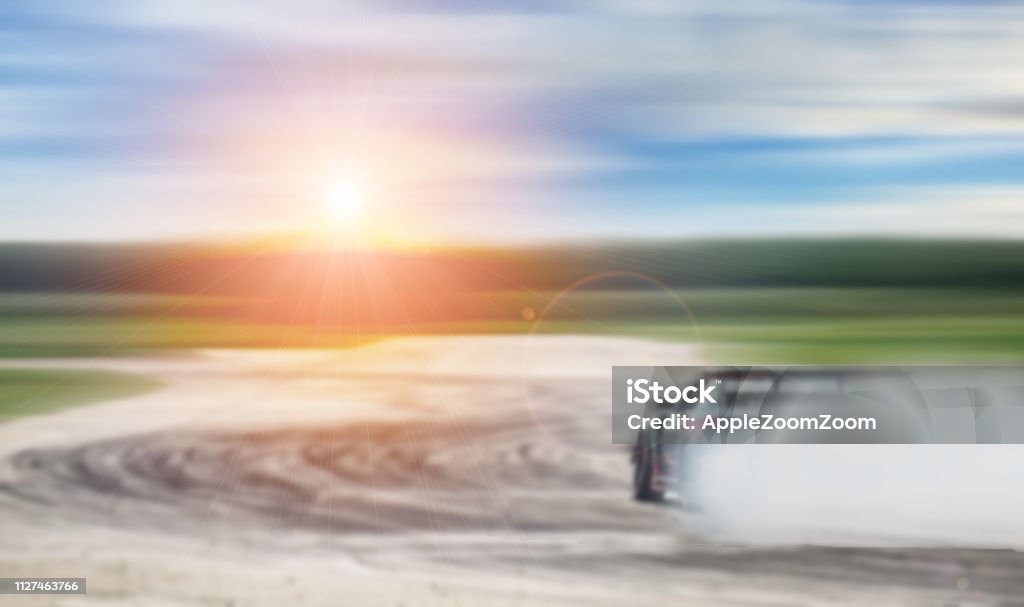 Car drifting image diffusion race drift car with lots of smoke from burning  tires on speed track Stock Illustration
