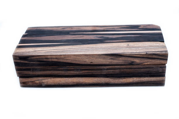 istock Black and white wood log exotic on white background texture, wooden surface with beautiful 1127469354