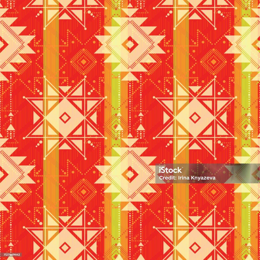 Red Tribal Pattern Vector Red Tribal Seamless Pattern Stock Illustration - Download Image Now ...