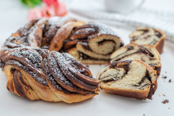 babka de chocolate - backen - fotografias e filmes do acervo