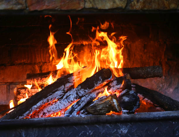 istock Photo of a beautiful macro bright fire in a cafe 1127475189