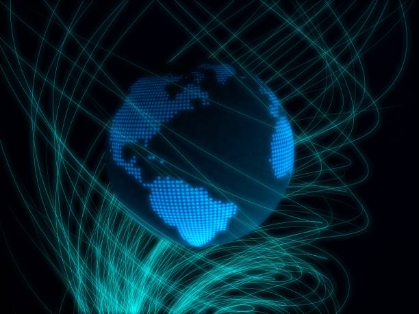 istock The abstract sphere is the movement of luminous circles and particles, luminous visualization of the globe and turbulence of a stream of particles. 3D rendering. Concept 3d planet. 1127475988