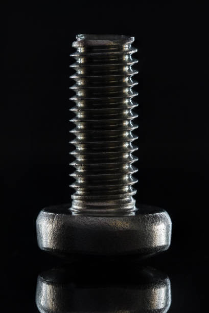 istock Metal screw close-up with pronounced texture and reflection 1127477232