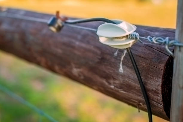 Insulated End Strainer installed on cable fences with shock currents to prevent wildlife from entering the plantation.