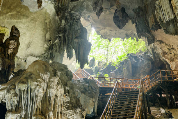 istock Stairs leading to exit from Tien Son Cave, Vietnam 1127483691