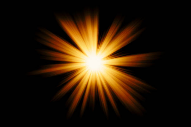 istock Lens flare effect overlay sun texture with bokeh on black background 1127484627