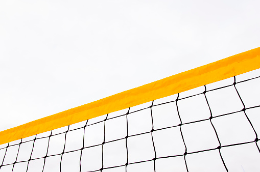 Deporte neto sobre fondo blanco. La red del voleibol. photo