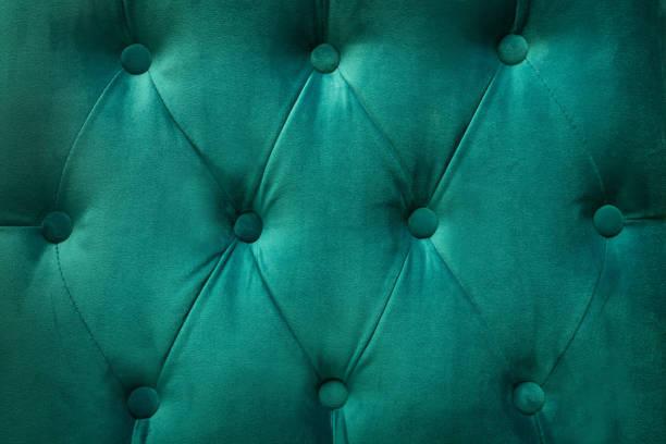 istock Quilted velvet green fabric 1127490455