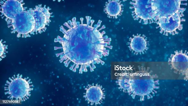 3d Virus Illustration Stock Photo - Download Image Now - Virus, Biological Cell, Swine Influenza Virus