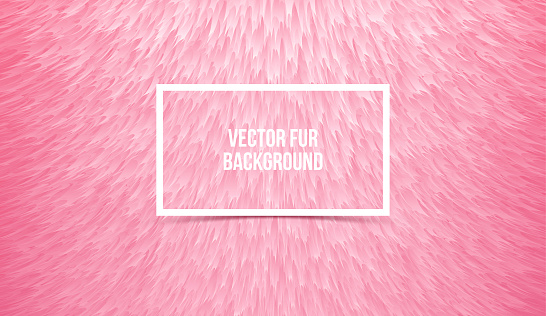Abstract pink furry background, imitation synthetic fur. Vector texture