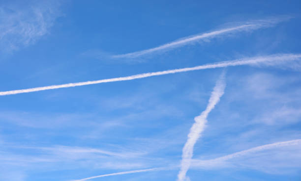 istock contrails left by airliners or are chemtrails according to the c 1127492338