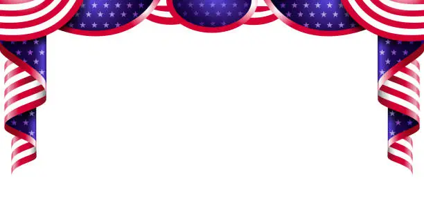 Vector illustration of patriotic drapes frame