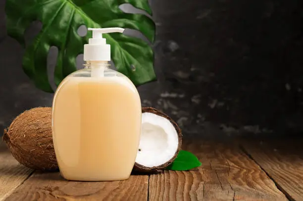 Natural liquid soap with a coconut