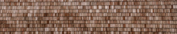 shingle wood facade construction background full frame